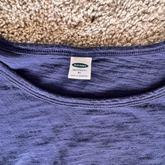 Old Navy Dark Blue Ruffle Sleeve Tee Maternity Top – Size XL – Flutter Sleeve - Picture 4 of 7